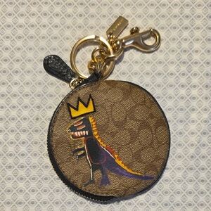 COACH X Jean Michel Basquiat Dinosaur Keychain Coin Pouch/Bag Charm/key Chain